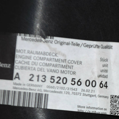 NEW MB E W213 FRONT LEFT ENGINE COMPARTMENT BOTTOM COVER A213520560064 ORIGINAL
