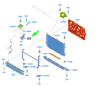 new ford transit custom mk1 radiator overflow tank bracket 2380172 original
