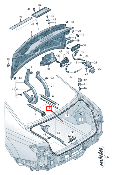 NEW AUDI A8 4N REAR LEFT SIDE TAILGATE GAS STRUT 4N0827919 ORIGINAL