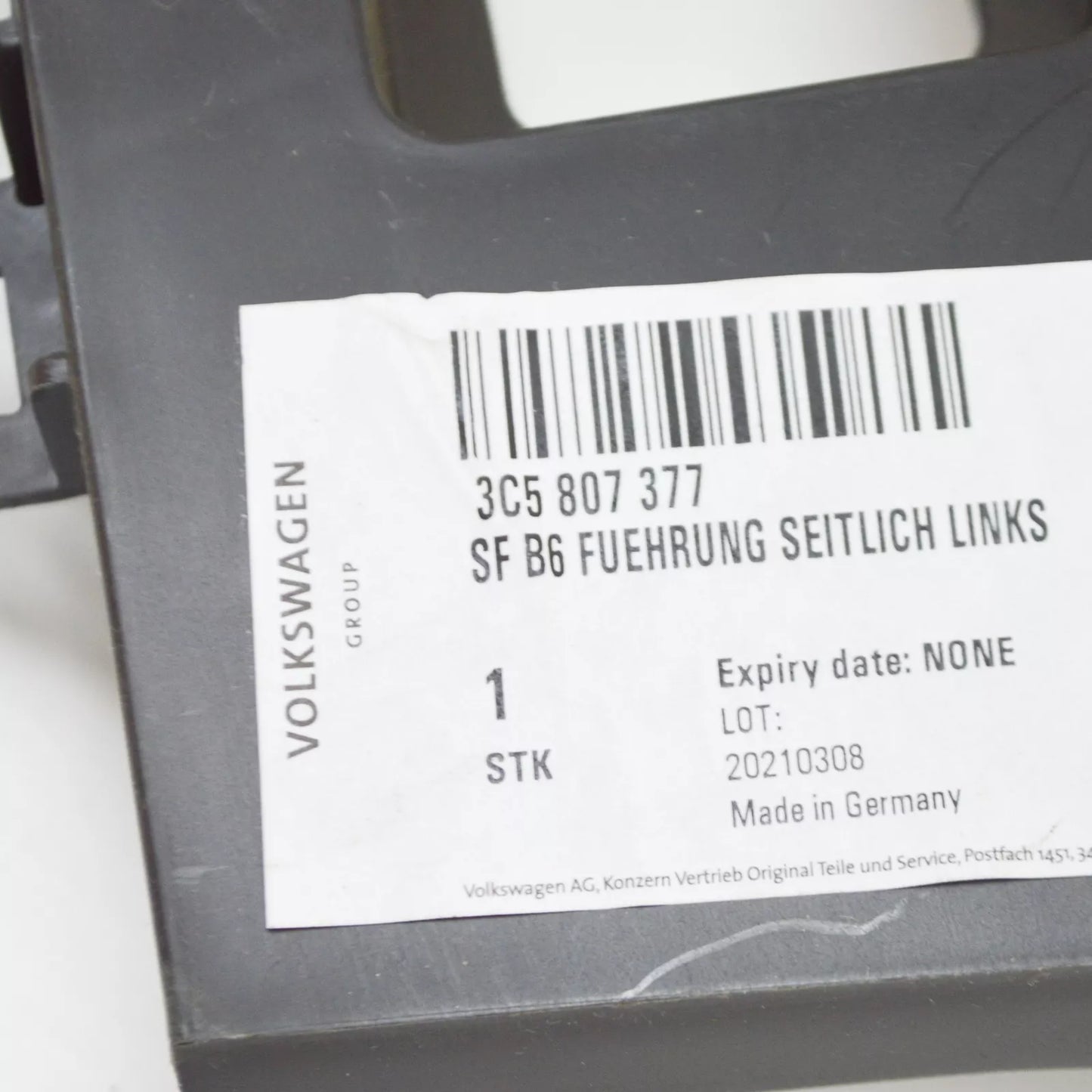 NEW VOLKSWAGEN PASSAT B6 REAR BUMPER LEFT INNER GUIDE PROFILE 3C5807377 ORIGINAL