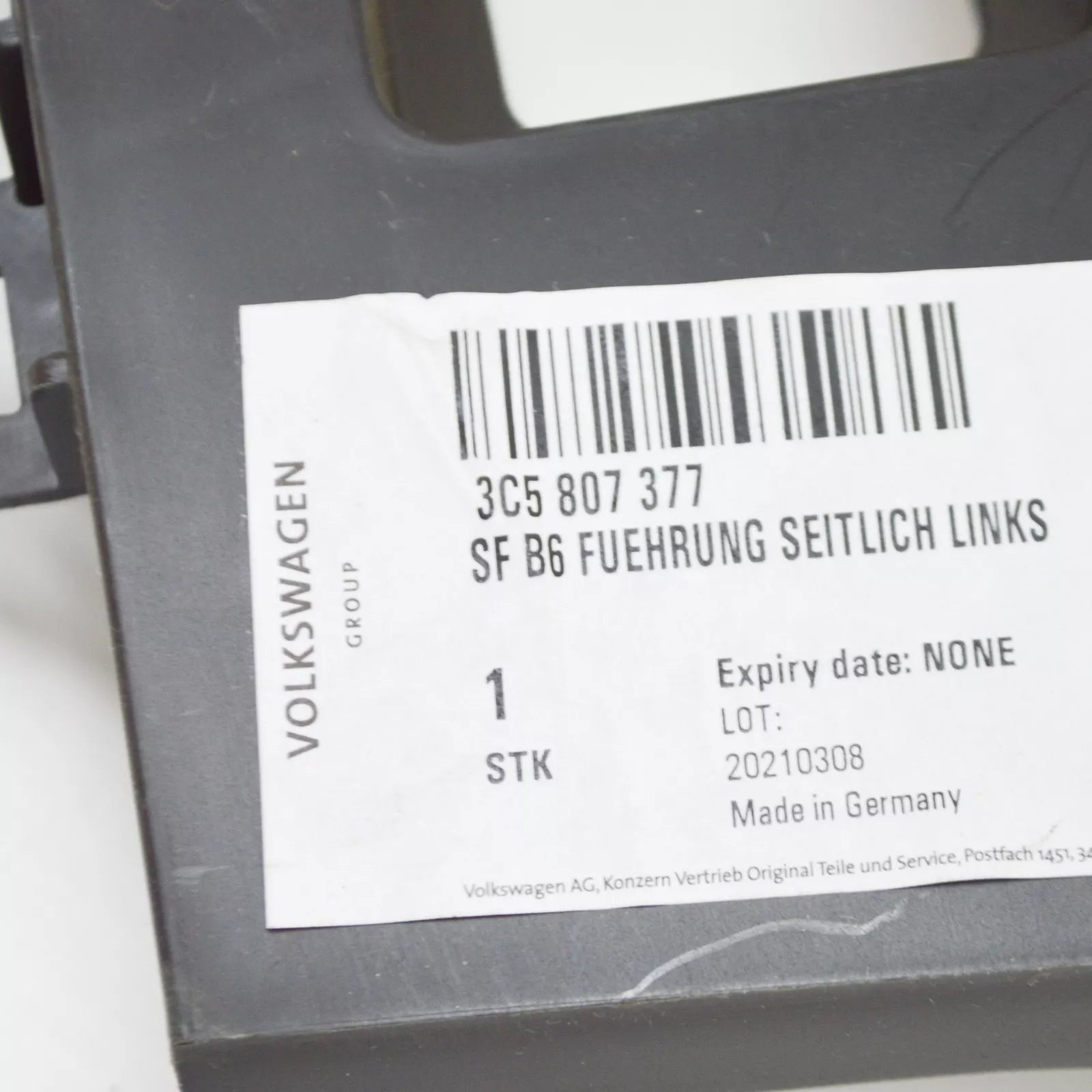 NEW VOLKSWAGEN PASSAT B6 REAR BUMPER LEFT INNER GUIDE PROFILE 3C5807377 ORIGINAL