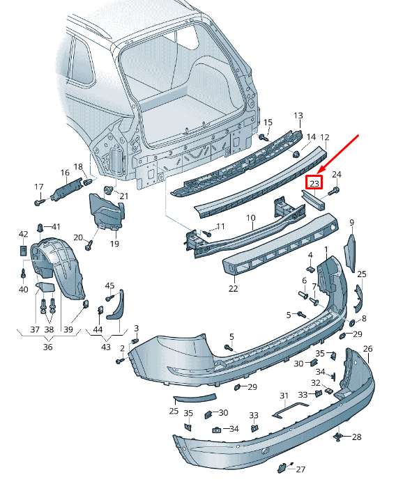 new skoda kodiaq ns rear support with tow hitch 565803612a original