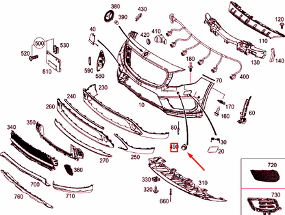 NEW MB GLA X156 FRONT PARK ASSIST SENSOR COVER MOLDING A2058840074 ORIGINAL