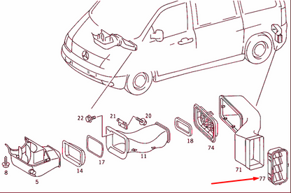 NEW MERCEDES-BENZ VITO W638 REAR AIR OUTLET FLAP A9018300042 ORIGINAL