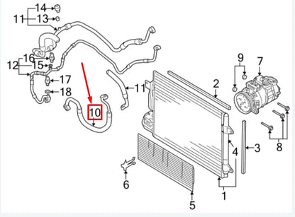 NEW VOLKSWAGEN GOLF MK5 A/C REFRIGERANT HOSE 1K0820721BG ORIGINAL