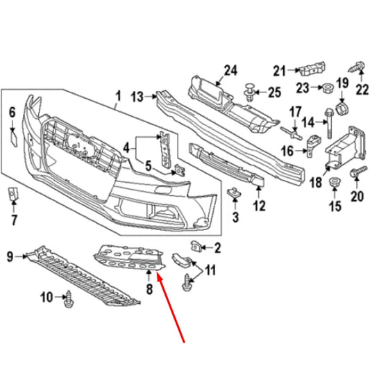 NEW AUDI A5 8TA RIGHT FOG LIGHT GRILLE 8T0807682K01C GENUINE
