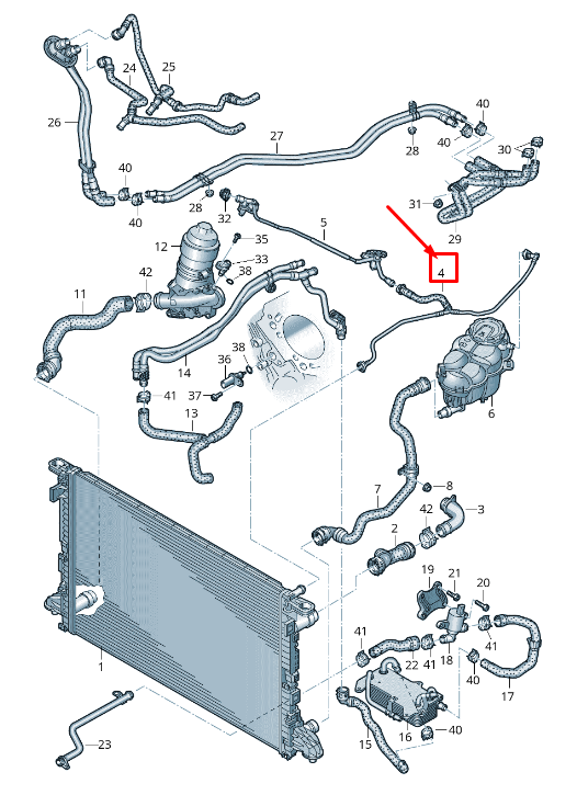 NEW AUDI A8 4N ENGINE COOLANT HOSE 4N0121081BG ORIGINAL