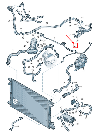 NEW AUDI A8 4N ENGINE COOLANT HOSE 4N0121081BG ORIGINAL