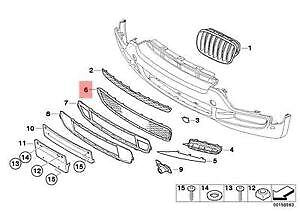 new bmw x5 e70 front bumper lower center grille 51117163956 7163956 original