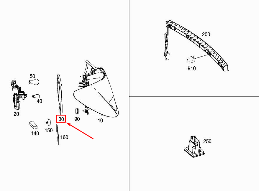 new mercedes-benz cla c117 rear right light housing gasket a1178260200 original