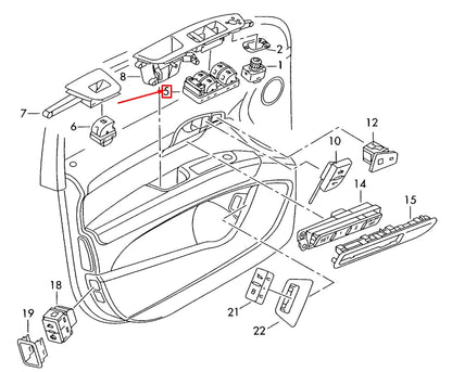 NEW AUDI A3 8PA SPORTBACK CHROME MASTER WINDOW SWITCH 4F0959851H5PR