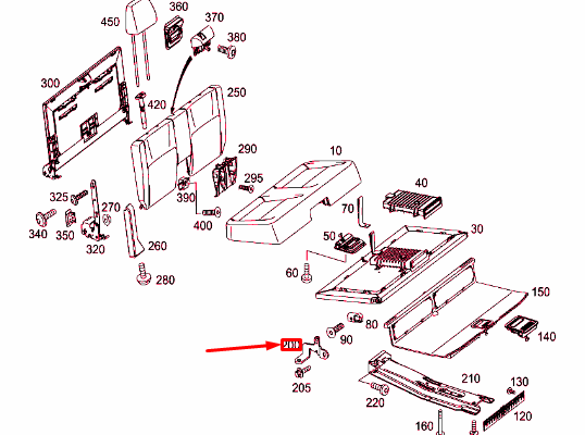 NEW MB E S212 REAR FOLDING SEAT RIGHT BEARING PLATE A2129300413 ORIGINAL