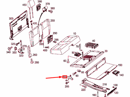 NEW MB E S212 REAR FOLDING SEAT RIGHT BEARING PLATE A2129300413 ORIGINAL