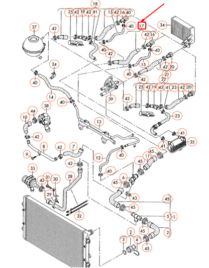 new audi tt 8j coolant hose with quick release coupling 3c0121157ak original