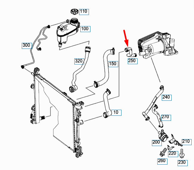 NEW MERCEDES-BENZ B-CLASS W246 ENGINE COOLANT PIPE HOSE A2465010258 ORIGINAL