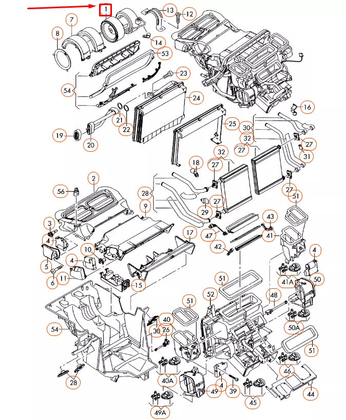 NEW AUDI A8 D3 FAN MOTOR WITH WHEEL 4E0959101A ORIGINAL