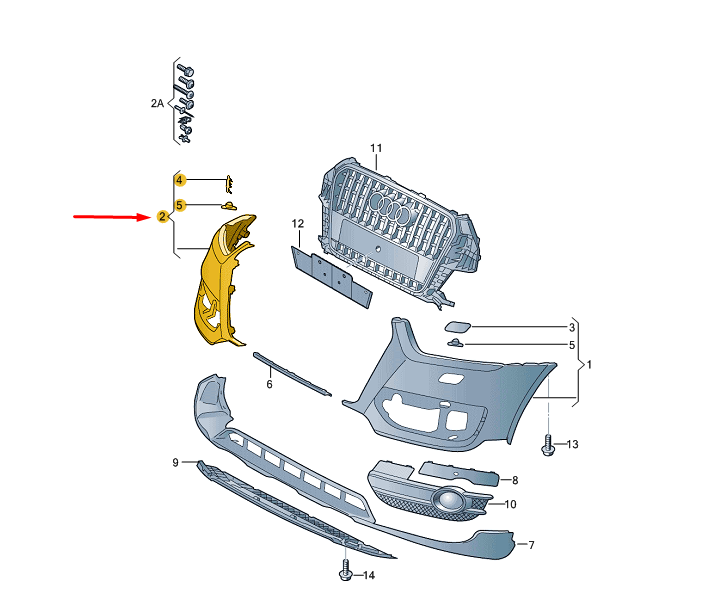 new audi q3 8u front bumper right cover 8u0807066agru original
