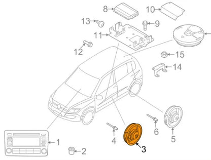 NEW VOLKSWAGEN TIGUAN 5N FRONT DOOR BASS LOUDSPEAKER 5N0035454B