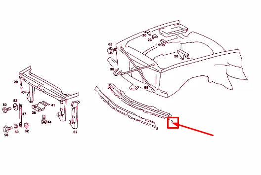 NEW MERCEDES-BENZ SL R107 FRONT PANEL RADIATOR SUPPORT A1076200686 ORIGINAL