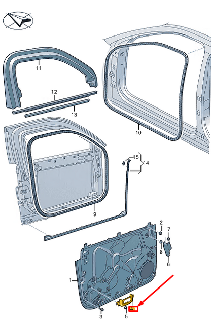 new audi a8 d5 front door panel bracket 4n6837467 geunine original
