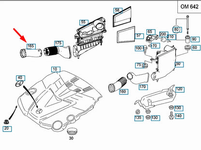 NEW MERCEDES-BENZ GL-CLASS X164 AIR INTAKE HOSE A1645051861