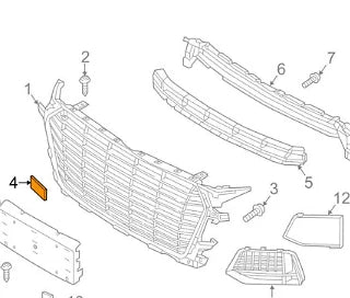 NEW AUDI TT 8S FRONT BUMPER RADIATOR GRILLE EMBLEM BADGE 8S0853736A2ZZ
