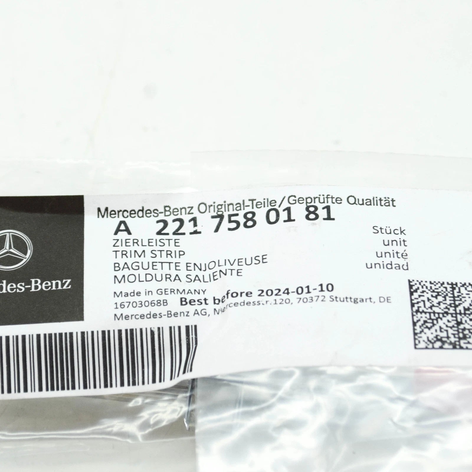 NEW MERCEDES-BENZ S W221 REAR LID MOULDING A2217580181 ORIGINAL