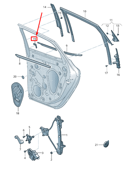 new seat arona kj rear left door seal 6f0867415a original