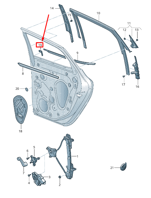 new seat arona kj rear left door seal 6f0867415a original