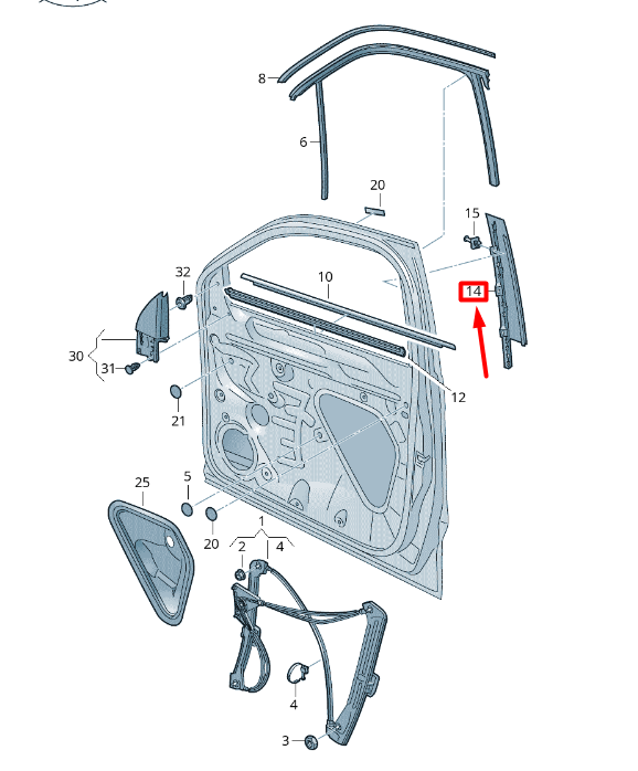 NEW VOLKSWAGEN T-ROC A11 FRONT LEFT DOOR MOLDING 2GA837901D041 ORIGINAL