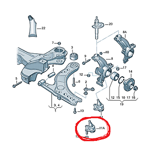 NEW VOLKSWAGEN BEETLE 9C1 FRONT SUSPENSION BALL JOINT 1J0407365J ORIGINAL