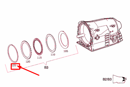NEW MB SL R129 TRANSMISSION MULTIPLE DISK BRAKE B2 SNAP RING A1409944335