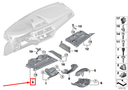 new bmw 5 g31 front right lower footwell trim panel 51459329537 9329537 original