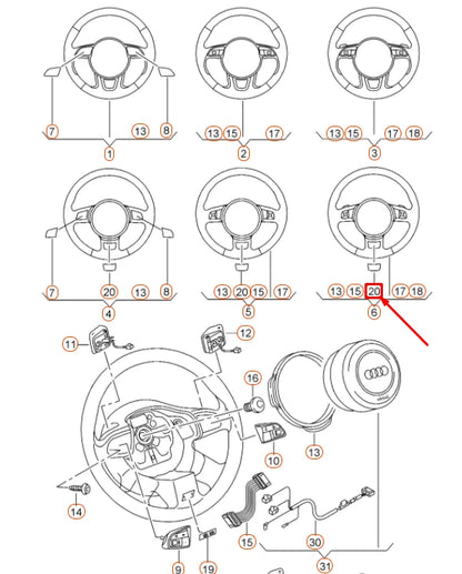 NEW AUDI A3 8V STEERING WHEEL CENTER COVER CAP TRIM 8V0419673INZ