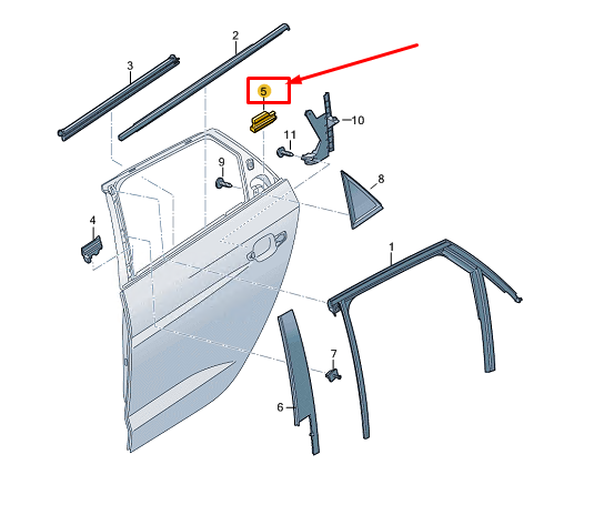 new audi a1 gb rear left door seal strip 82g867369 original