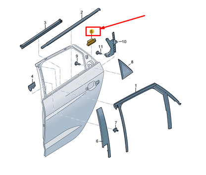 new audi a1 gb rear left door seal strip 82g867369 original