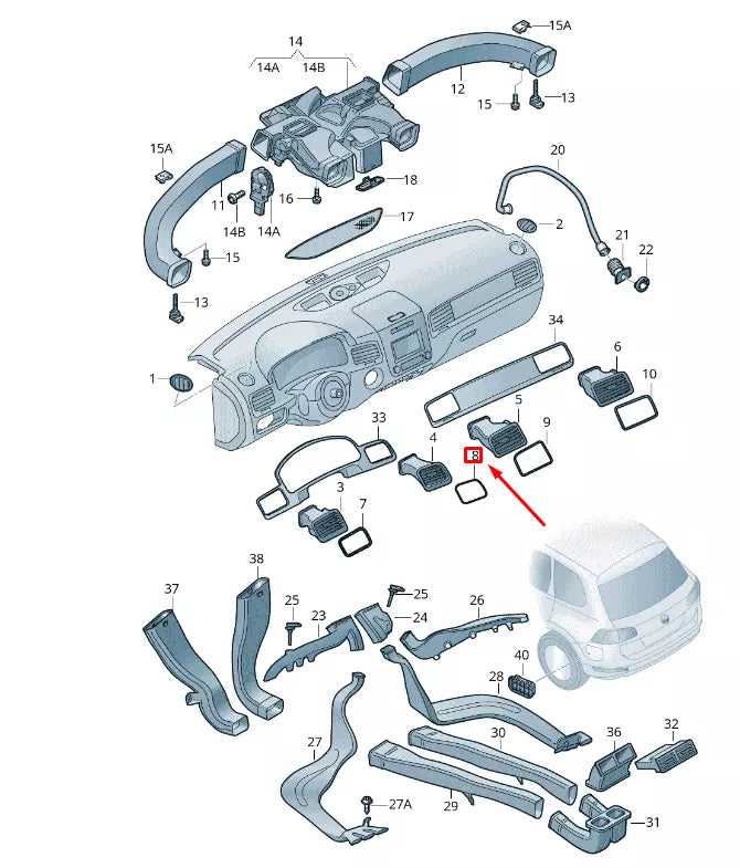 NEW VW TOUAREG 7P DASHBOARD LEFT INNER AIR VENT TRIM LHD 7P1819578A3Q7