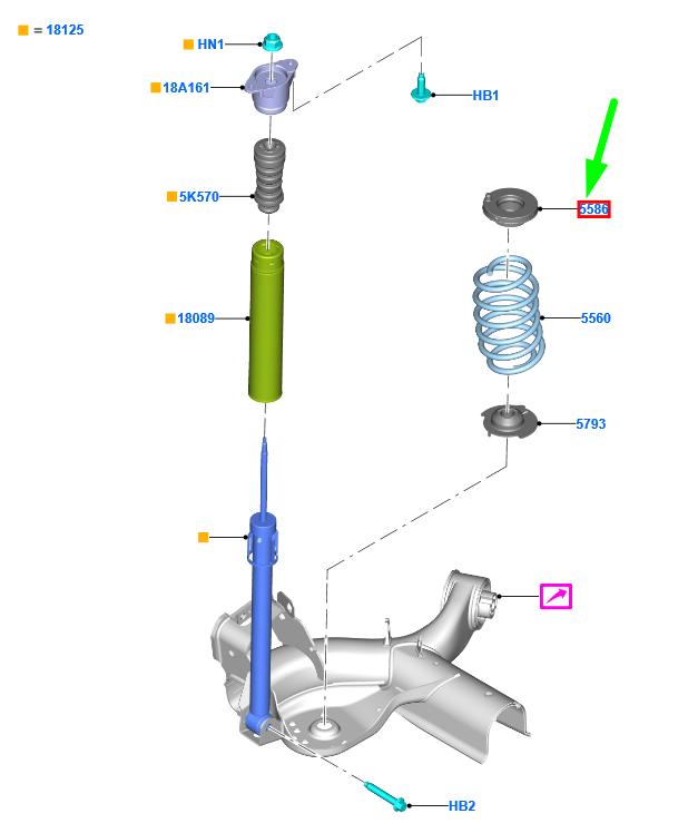 new ford puma mk2 rear coil spring upper antisqueak pad 2467255 original