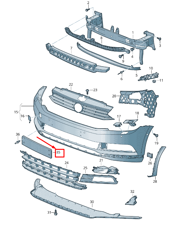 new vw passat b8 3g front license plate bracket 3g0807285d9b9 original
