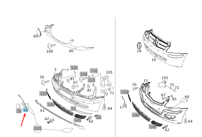 NEW MERCEDES-BENZ VITO W639 FRONT BUMPER TOW EYE COVER A00088502239B51 ORIGINAL