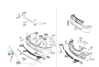 NEW MERCEDES-BENZ VITO W639 FRONT BUMPER TOW EYE COVER A00088502239B51 ORIGINAL