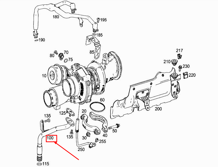 new mercedes-benz e w213 engine oil return line a1770907300 original
