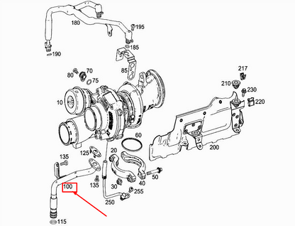 new mercedes-benz e w213 engine oil return line a1770907300 original