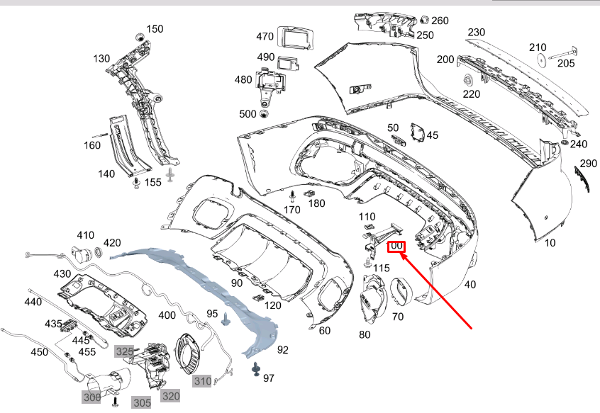 new mercedes-benz glb x247 rear right bumper holder a2478858601 original
