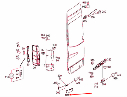 NEW MERCEDES-BENZ SPRINTER 906 REAR RIGHT REFLECTOR A9068260140 ORIGINAL