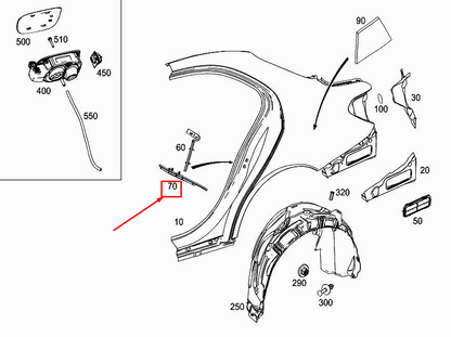 new mercedes-benz c w205 rear lh fender lock striker damping a2056802325
