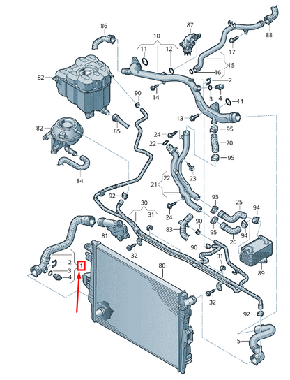 new vw touareg 7p mk2 coolant return hose 7p0122051 original