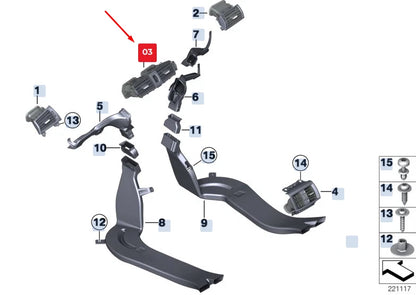 NEW BMW X3 F25 CENTER DASHBOARD FRESH AIR GRILLE 64229303405 9303405 ORIGINAL