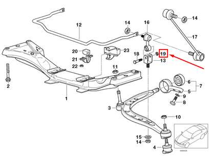 new bmw 3 e36 front axle stabilizer rubber mounting 31351090268 1090268 original