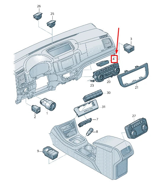 NEW VW SHARAN 7N HAZARD BUTTON 7N0953509CXSH